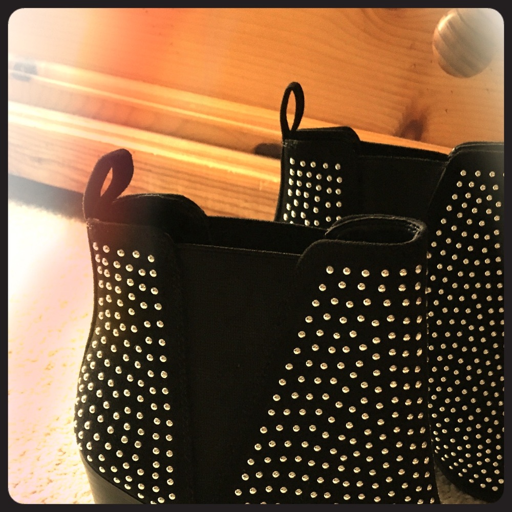 Silver studded boots! Never worn!